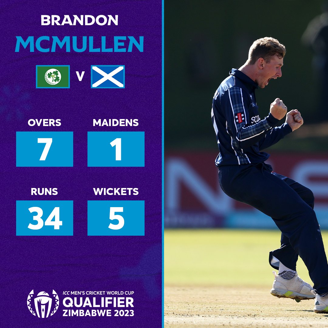 Brandon McMullen is certainly a some player to watch out from associate nation. He notches up his maiden ODI century today in just 92 balls and he had taken 5 wicket hual against Ireland in world cup qualifier. What a player 👏👏👏
#CWC23  #SCOvOMA