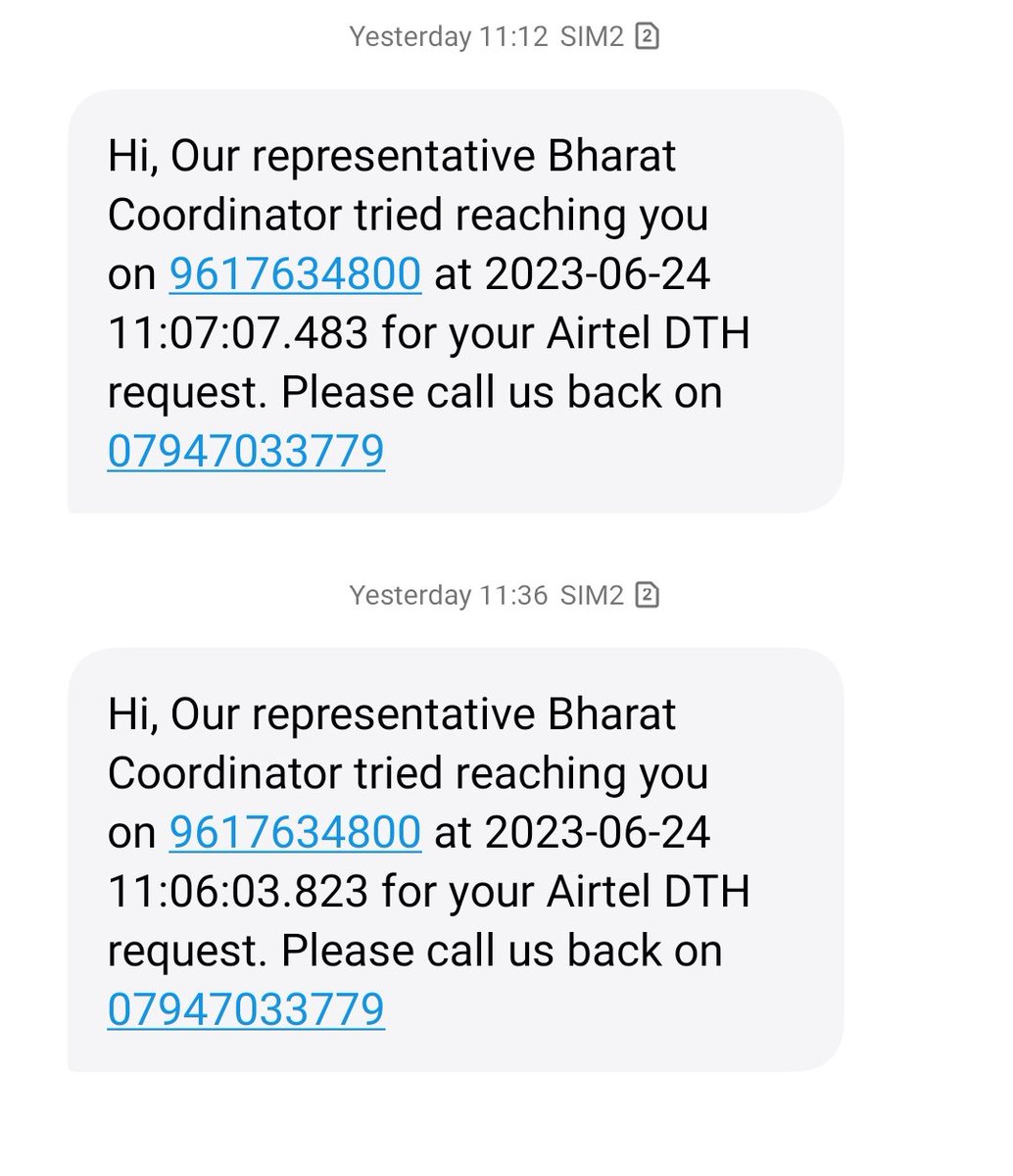 SoniDaudayal's tweet photo. @airtelindia  मैं 2007 से dth चला रहा हूँ 
आपकी dth की सर्विस अच्छी नही है
सिग्नल नही आ रहे हैं 23 को शिकायत की है औऱ आज तक कोई नही आया  पिनकोड 476335 यहाँ कौन डीलर है कभी कोई सुनवाई नहीं होती
 Bad service airtel dth dealer change complaint
 dau soni 
Mo 9617634800
Id 3050308560 https://t.co/sCD70bCe4A