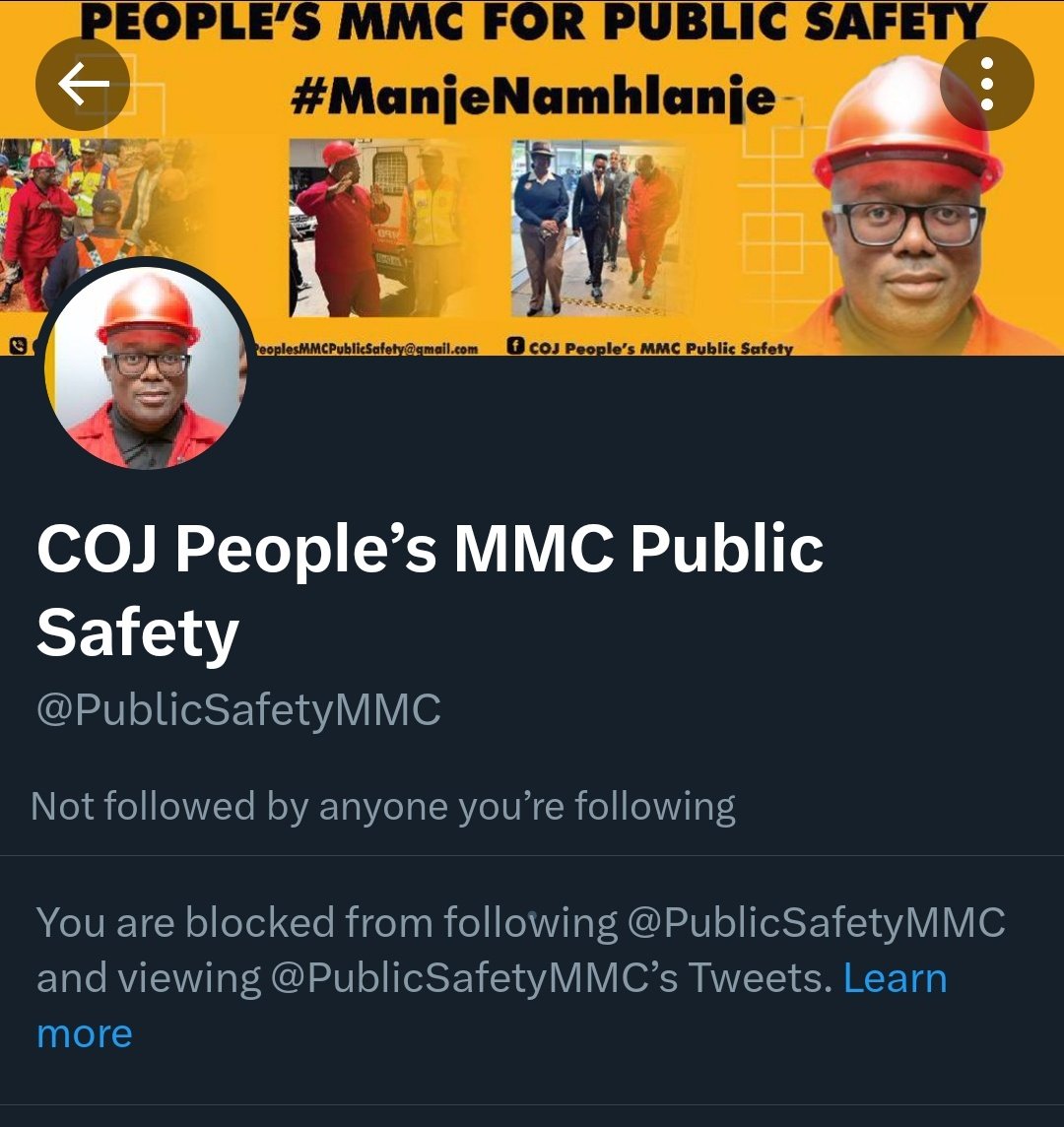 Never interacted with this guy, obviously cause he doesn't respond but perhaps 'EFF MMC' is more accurate considering he blocks public representatives for no reason. #WhatAreYouHiding #NotThePeoplesMMC