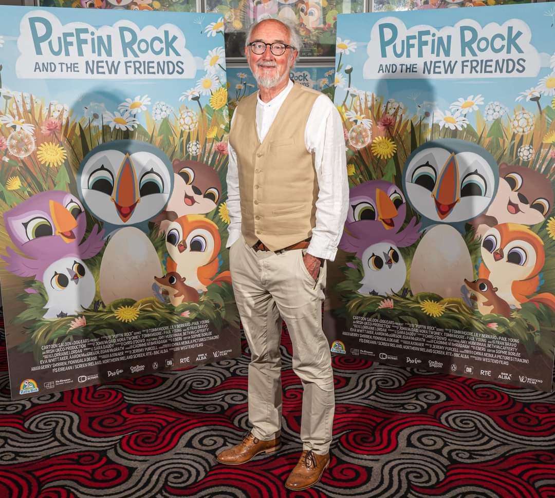 jeanannecraig's tweet photo. Puffin Rock and the New Friends had its world premiere in Derry yesterday. It's a gorgeous film, based on the hit TV series, with a hugely talented cast and crew (including my Daddy - aka Bernie the Crab 🦀🥰). In cinemas July 14th! Congratulations @CheersDogEars @PuffinRock https://t.co/YGOKT0FEyg