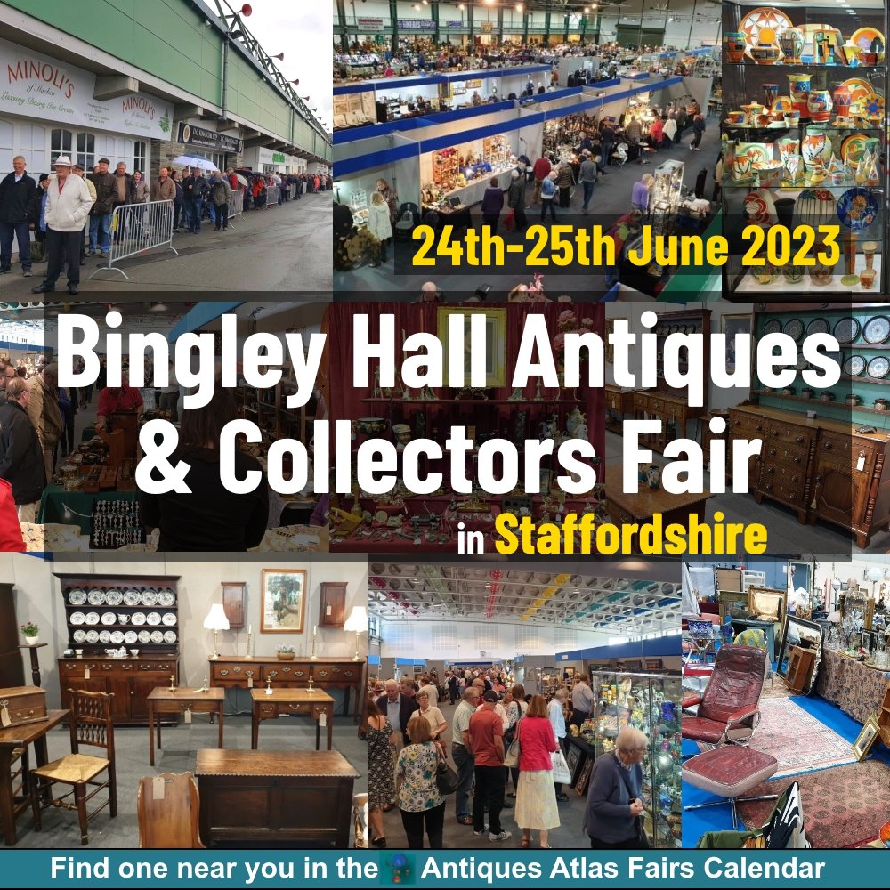 In #Staffordshire today ? Check out Bingley Hall Antiques & Collectors Fair. More details... antiques-atlas.com/.../bingley_ha… #Stafford
Sunday: 10am - 5pm £5pp.
@continuityfairs
#fairscalendar #antiques #antiquefair #vintagefair #antiquesfair #antiquemarket