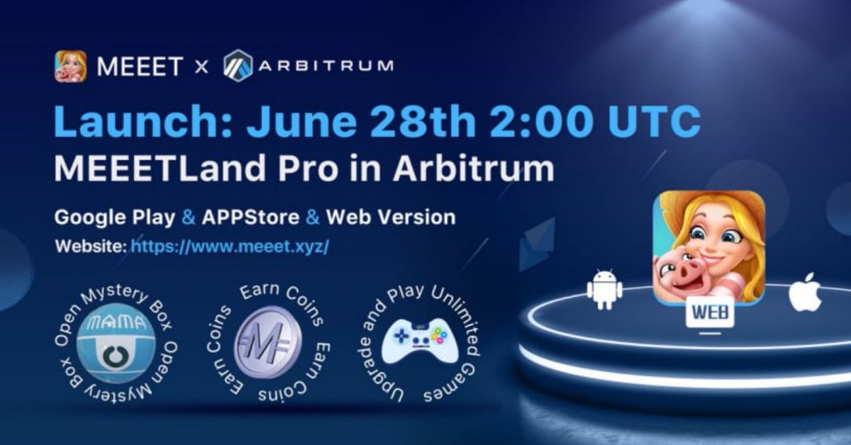 🎉MEEET Game will be Launched on June 28❣️

🥇A Country Medal: galxe.com/MEEET/campaign…

🔗Website: meeet.xyz

Open Mystery Box, Earn Coins, Upgrade And Play Unlimited Games.

#Arb #Arbitrum #Giveaway #MEEET #NFTs #NFTCommunity