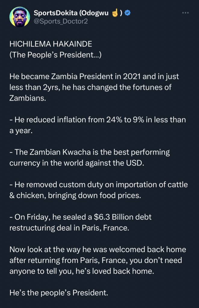 Mario9jaa's tweet photo. Still on Zambia.

I will be back when the groanings begin in 18 months ☺️☺️☺️. https://t.co/nMI4gcEu7w