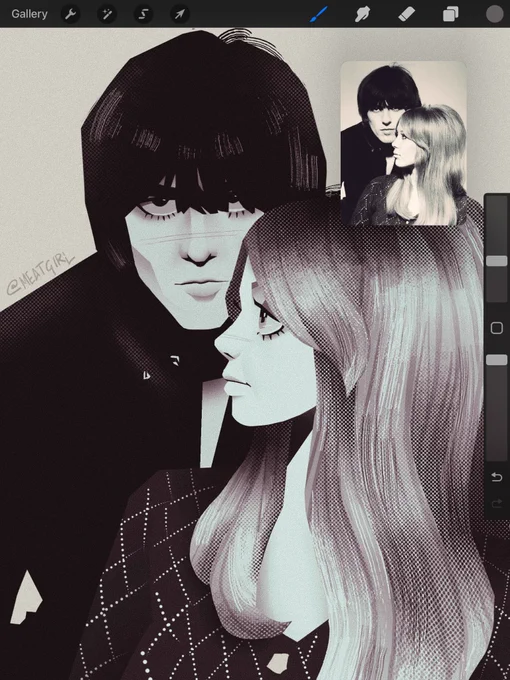 pulled an all nighter drawing george harrison and pattie boyd
