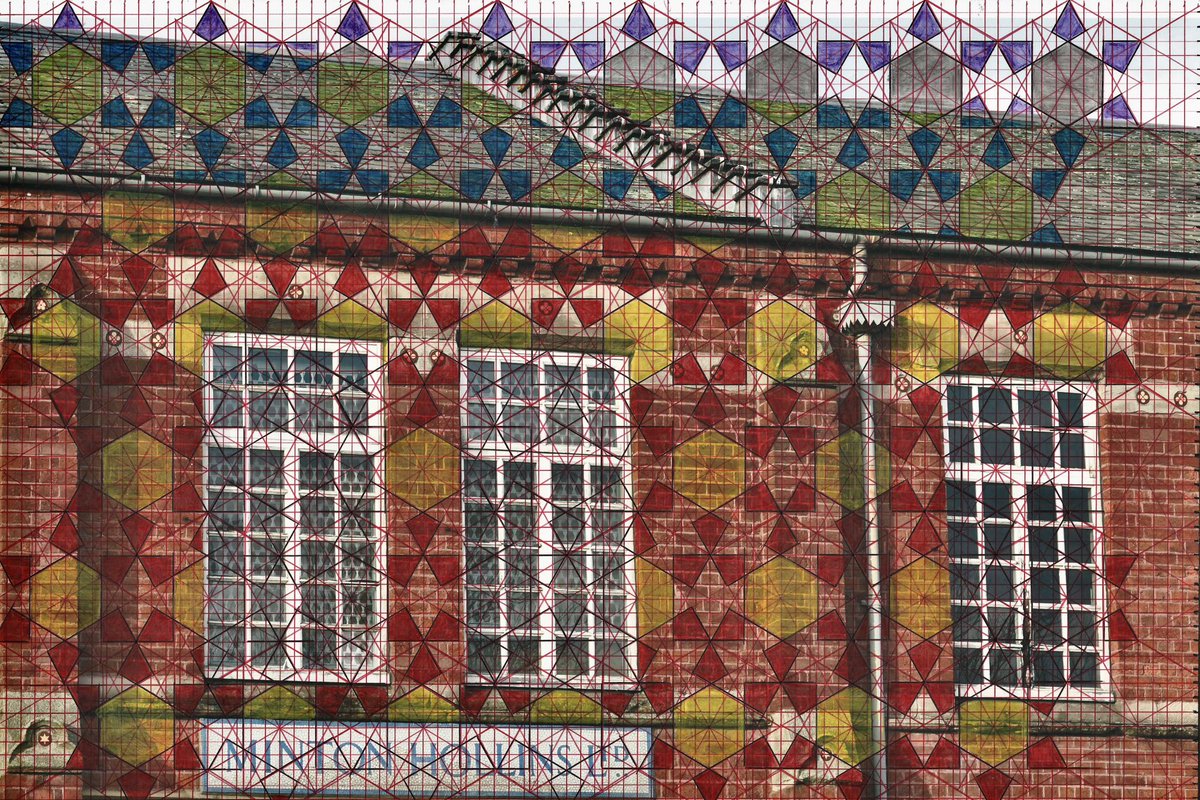 Fiona_Konca's tweet photo. The former Minton Hollins tile works, Shelton Old Road, Stoke-on-Trent - geometrically “glitched” with an Islamic pattern taken from the ‘Abd al-Samad complex in Natanz, Iran, under the guidance of @enebroug in his book ‘Islamic Geometric Patterns’…

https://t.co/DUTRAG0gR4 https://t.co/playaSslxv