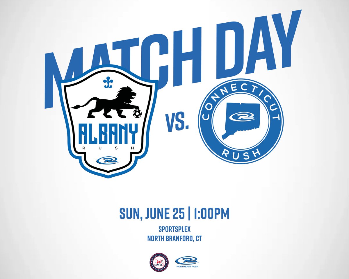 Albany Rush UWS (@albanyrushuws) on Twitter photo ‼️GAME DAY‼️
Excited to get on the road for our <a href="/UWSLeague2/">UWS League Two</a> matchup at <a href="/ConnecticutRush/">Connecticut Rush</a> ‼️GAME DAY‼️
Excited to get on the road for our <a href="/UWSLeague2/">UWS League Two</a> matchup at <a href="/ConnecticutRush/">Connecticut Rush</a>
