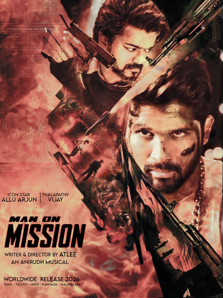 What if?
Thalapathy x Allu Arjun Movie Poster Dising 🔥⚡ #ManOnMission 💥

#ThalapathyVijay𓃵 #AlluArjun𓃵 #LeoFilm #NaanReady #Pushpa2