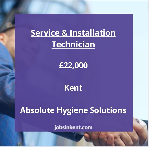 Absolute Hygiene Solutions....... Looking for Monday – Friday field service role, No weekend work? Want to join a company that values and grows their staff? jobsinkent.com/job/2443423