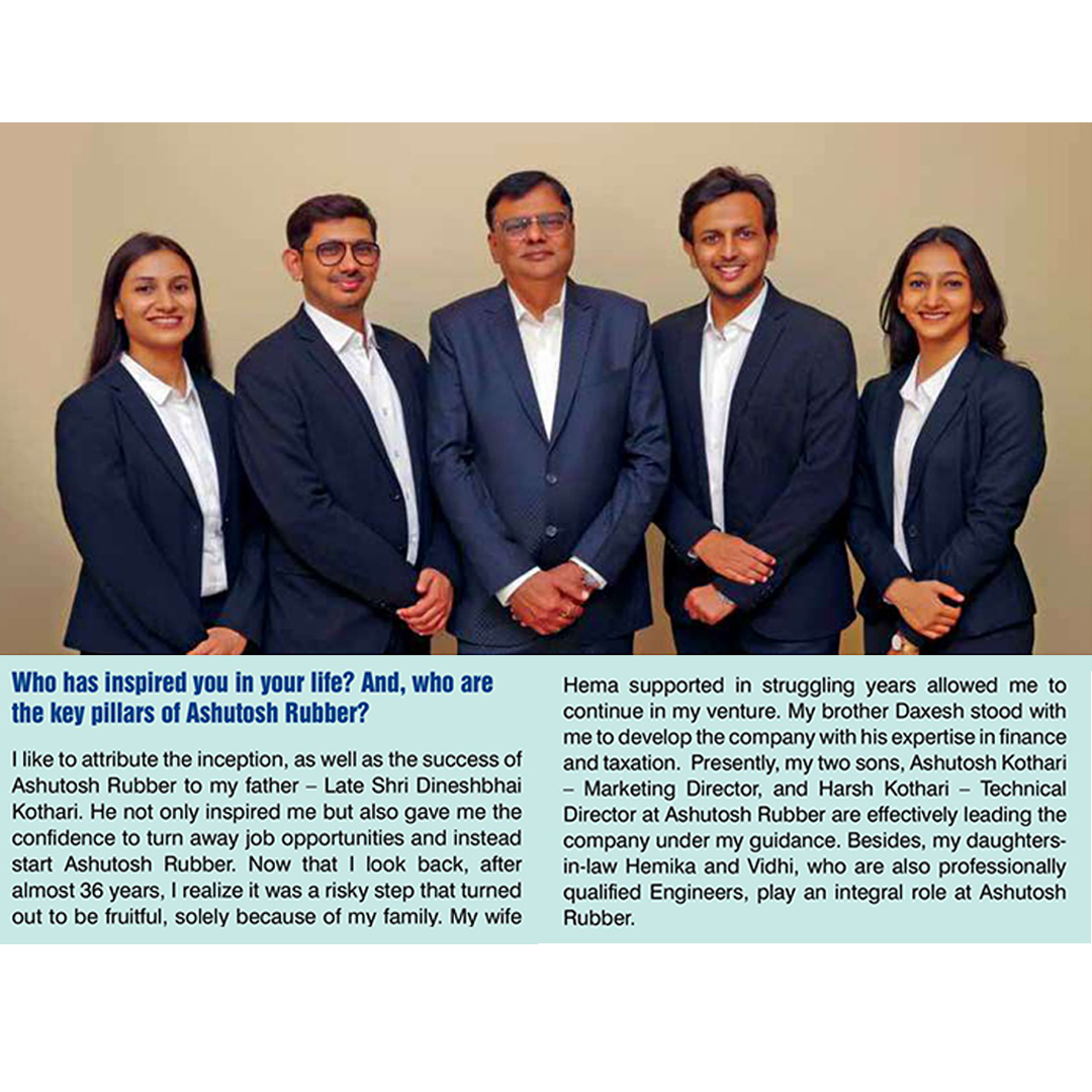 Ashutoshrubber's tweet photo. Since the commencement of Ashutosh Rubber, two generations have joined and are passionately driving the company towards one goal: "Best Quality Rubber Parts". To read the entire article, visit https://t.co/RH7Ux65Tmt

#ashutoshrubber #AIRIA #rubberindia #success #successstory https://t.co/yqmVrj5fo3