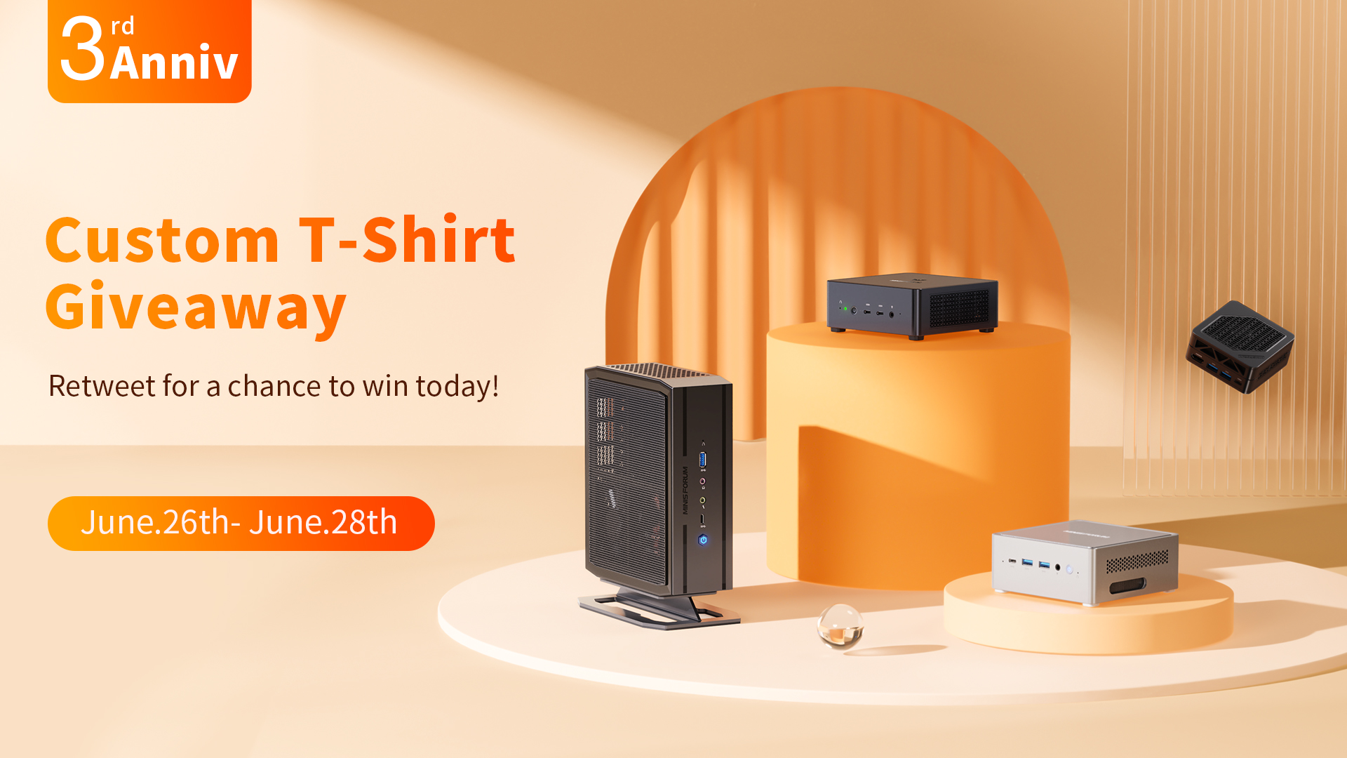 MINISFORUM Official on Twitter "👏👏ENTER the Minisforum 3rd Anniversary Giveaway Contest! https