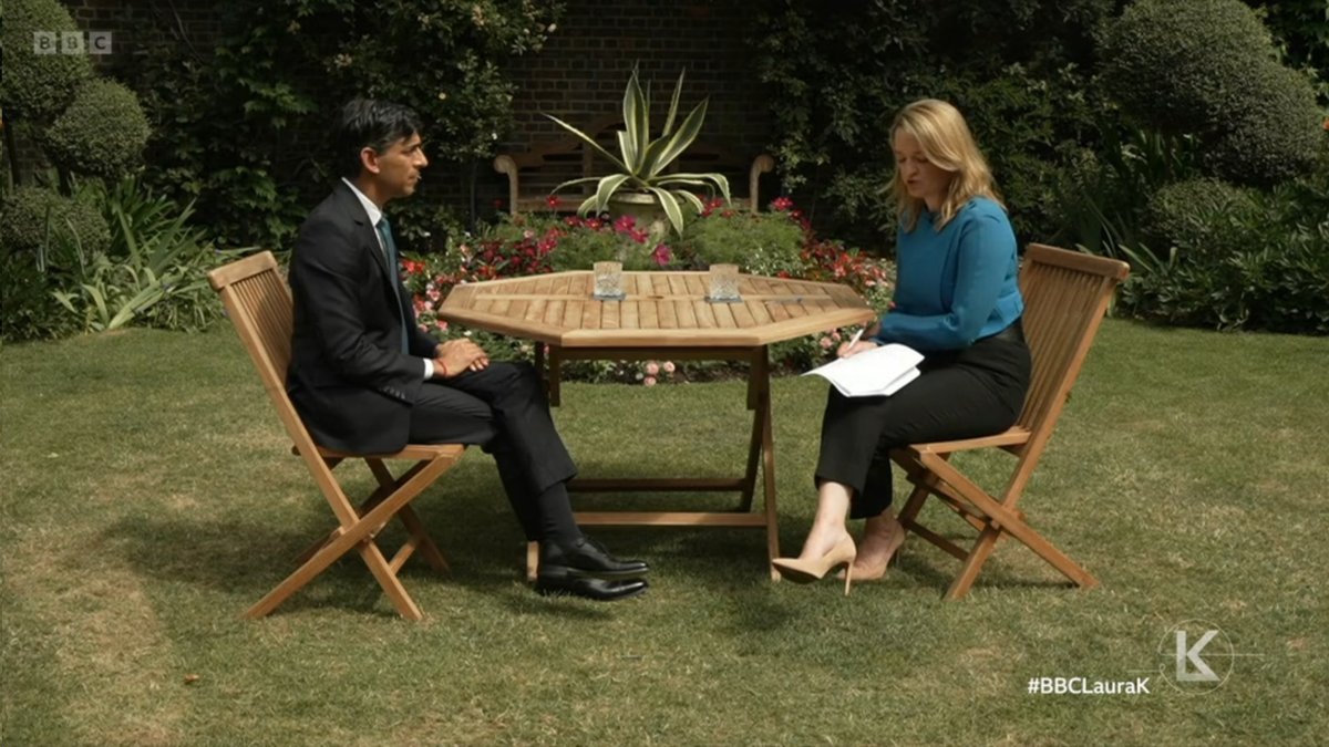 I have just listened through the @bbclaurak interview with @RishiSunak. In fifty years of following UK politics I don't believe I have heard a worse performance (and I use that word deliberately) from a PM. The constant repetition of the same prepared lines to four or five 1/4