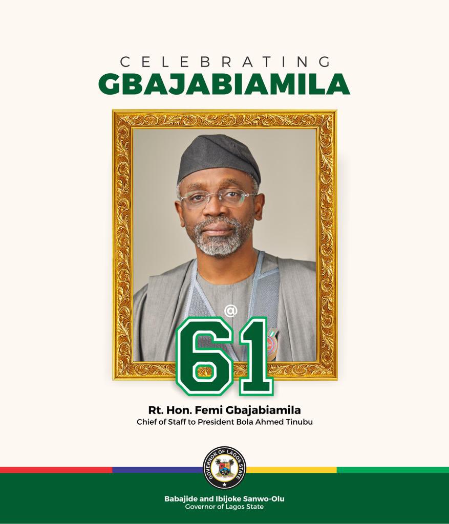 jidesanwoolu's tweet image. I celebrate my dear brother, birthday mate and fellow Lagos boy, Rt. Hon. Femi Gbajabiamila, the Chief of Staff to H.E President Bola Tinubu, on the occasion of his 61st birthday.

Rt. Hon. Femi Gbajabiamila is a worthy ambassador of Lagos State. He is exemplary, a progressive…