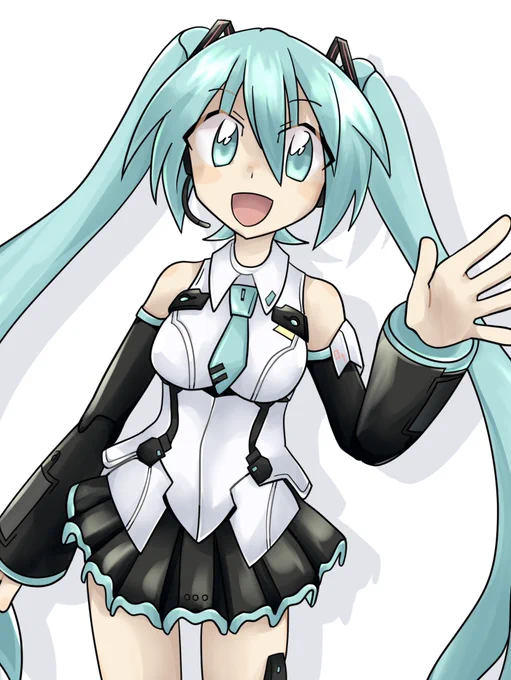 おうちにあるミク立体物を見ながら描く絵は幸福感がダンチだぜ。これはFAガールミク