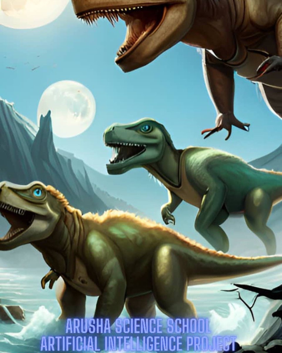 ArushaScience's tweet photo. #AI challenge!
Congrats to our AI challenge winners who used #chatgpt & #canva to make a wonderful short book on #dinosaurs IN KISWAHILI 🇹🇿
Well done Hubert Rwegasira, Macline Yanet and Esther Siagi 🙌🏽
#arushascience #stem #tanzania #studentlife https://t.co/clp4DWTi4R