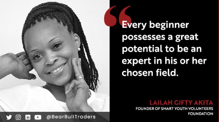 MikeBBBT's tweet photo. “Every beginner possesses a great potential to be an expert in his or her chosen field.” Lailah Gifty Akita

BearBullTraders https://t.co/KfT45CV6dI