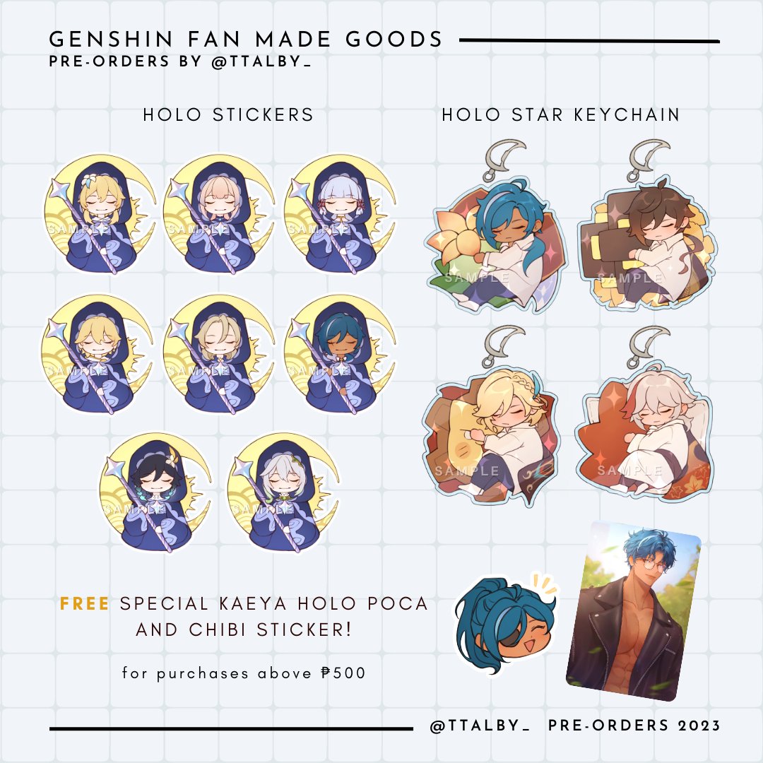ttalby_'s tweet photo. [RTs💞]
Hellooo pre-order for my genshin fanmade goods is open! along with a Kaeya set giveaway (*´ω���*)
Just RT and reply your fav Kaeya meme/pic (details below)

📆PO period: 6/25 - 7/10
🔗PH: https://t.co/gyWP68pPui
GO's for intl pls DM/email me if ur interested in managing🙏 https://t.co/gWOI6JGjbx