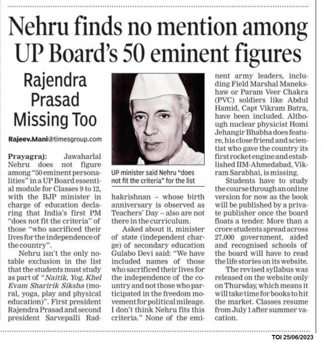 Nehru and Rajendra Prasad  excluded.

Revisionism.