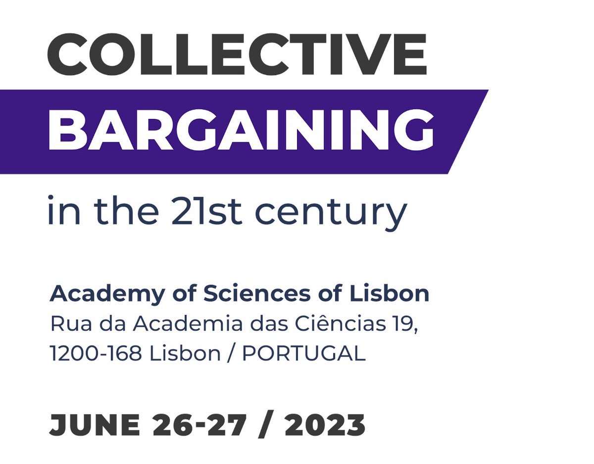 Kevinph30's tweet photo. Very happy to be one of the speakers at the conference "Collective bargaining in the 21st century" in Lisbon, organized by David Card and Ana Cardoso.
https://t.co/Cix02mWZtd 
#laboreconomics #socialpartners #tradeunions #industrialrelations https://t.co/5W7AutF6mq