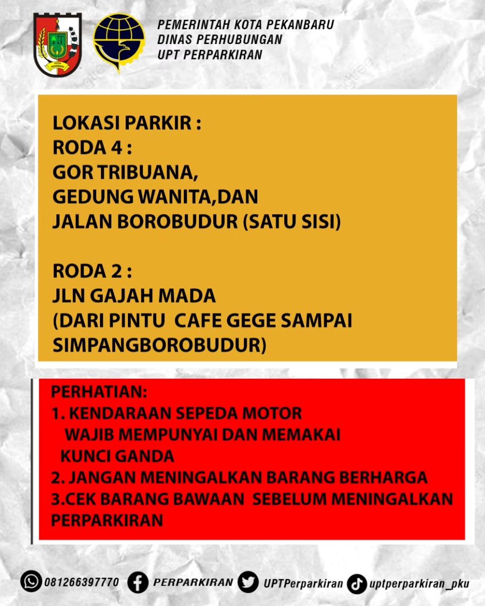 infoPKU's tweet photo. Keterangan:
1. Parkir VVIP (Kantor Samsat Pekanbaru)
2. Parkir Artis 
3. Area Penonton 
4. Area Parkir Roda 4 (a. Gor Tribuana, b. Gedung Dharma Wanita Provinsi Riau, c. Jalan Borobudur 
5. Area Parkir Roda 2 (a. ruas jalan Gajah Mada https://t.co/joMR5PaXvR
