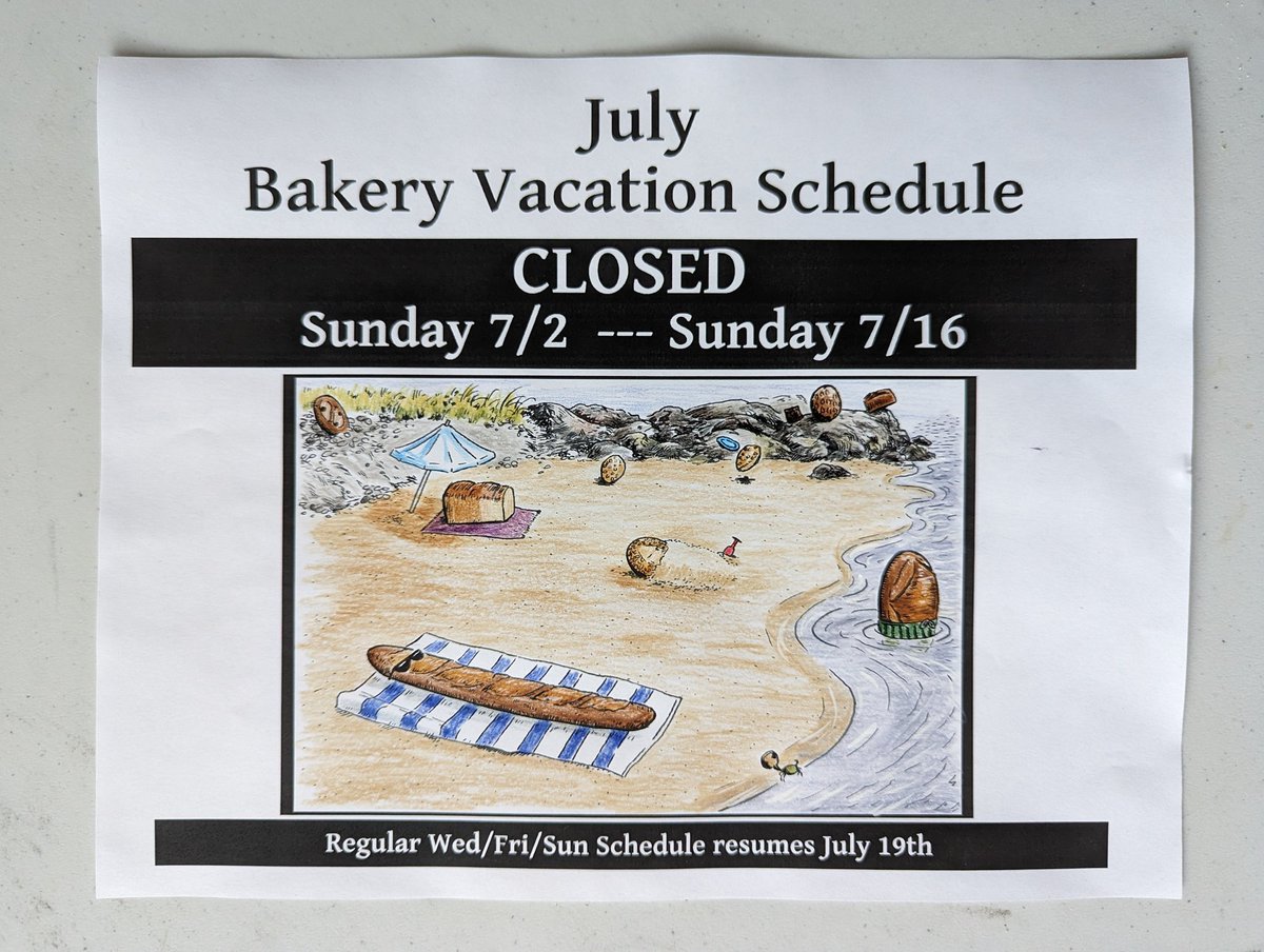 Plan ahead! Stock up! Clear your freezers! Don't miss us too much!