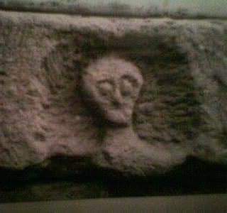 Carved stones found built into the foundations of the mansio at Letocetum near Lichfield. The remainders of a Romano-British temple?