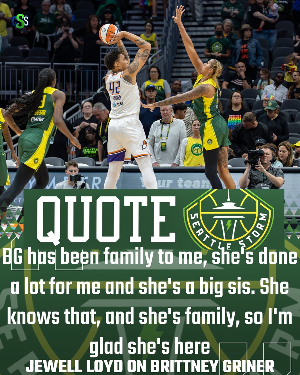 Here's a quote from @seattlestorm guard Jewell Loyd on having Brittney Griner back playing in the WNBA

Photo by @blessyoumatchu 

#SeattleStorm #TakeCover #ValleyTogether  #WNBATwitter #MoreThan #BrittneyGriner