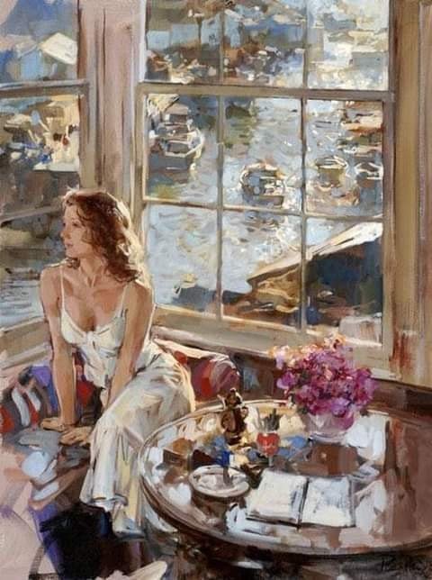 “The time you enjoy wasting is not wasted time.”

~ Bertrand Russell

Harbor Window, Paul Hedley (b. 1947), British painter.