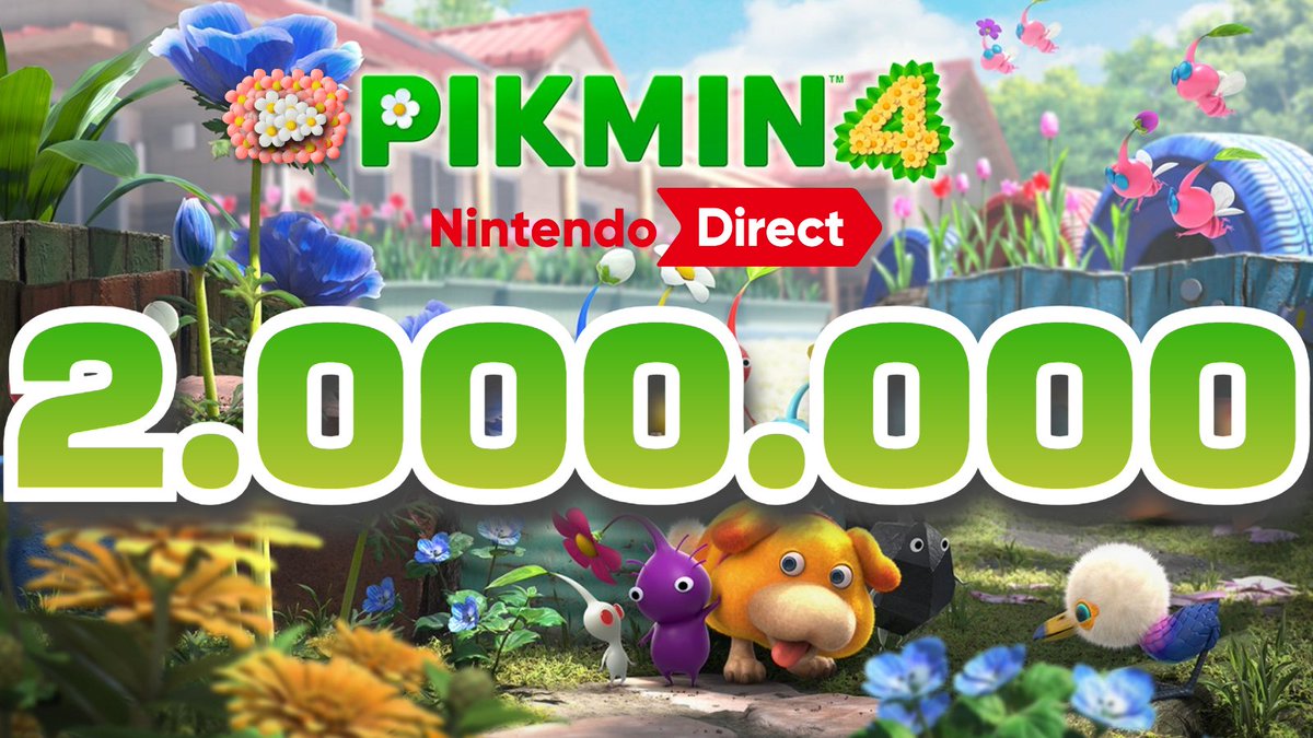 📈The Pikmin 4 trailer from the February Nintendo Direct has reached 2 million views, becoming the most watched Pikmin trailer of all-time!