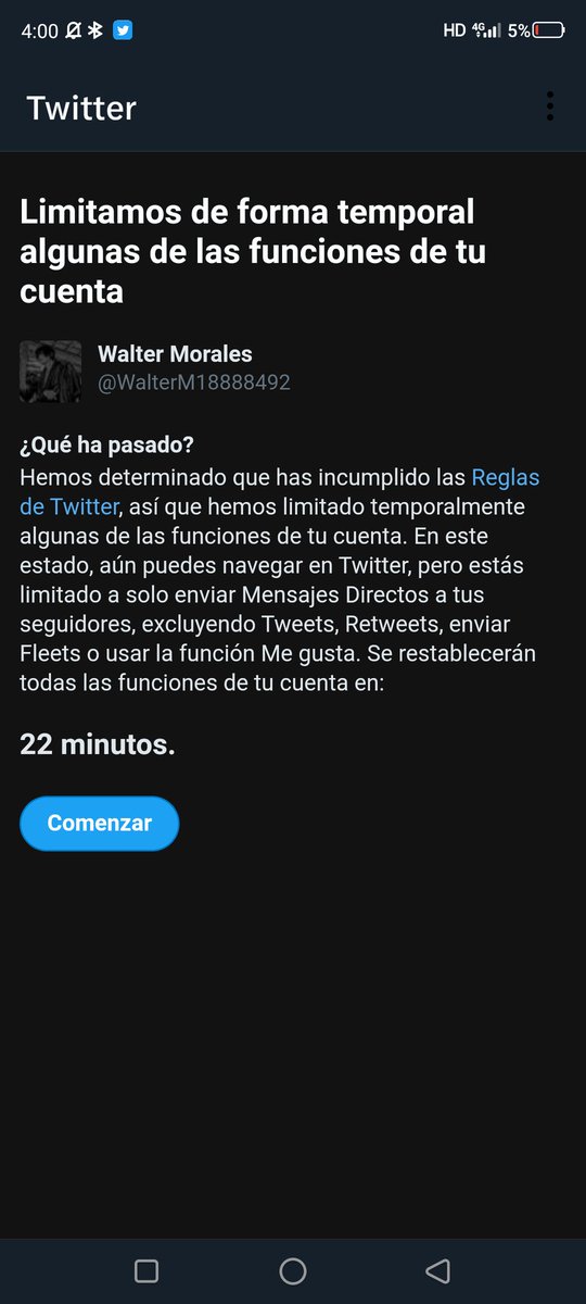 Por si alguien mando mensaje, tenía la cuenta suspendida