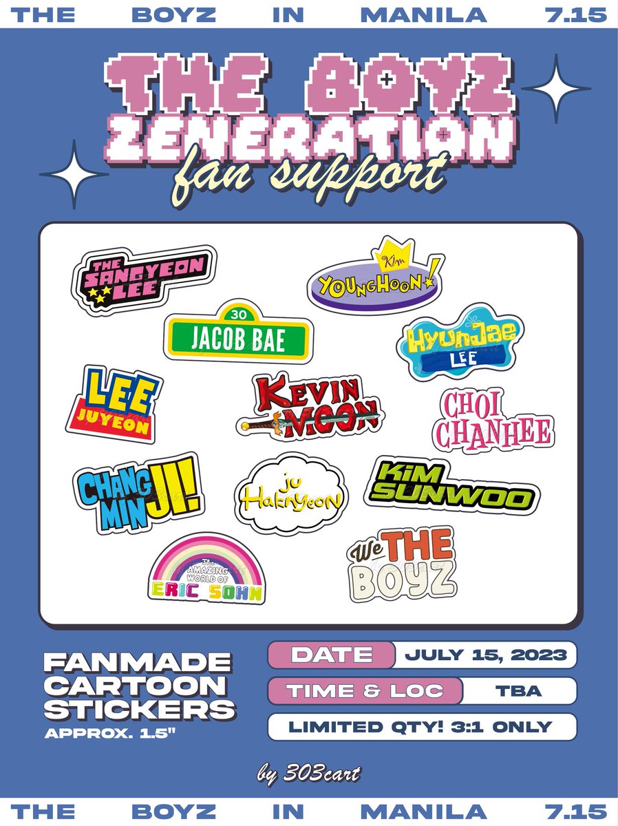 303cart's tweet photo. 🗯️ #ZENERATION_MNL fan support by @303cart ....

- limited quantity ˙ᵕ˙
- 3 stickers only per person
- will be given randomly
- exact time and location tba 
- trades x

#THEBOYZ #더보이즈 🤍 https://t.co/zDA08zK4We