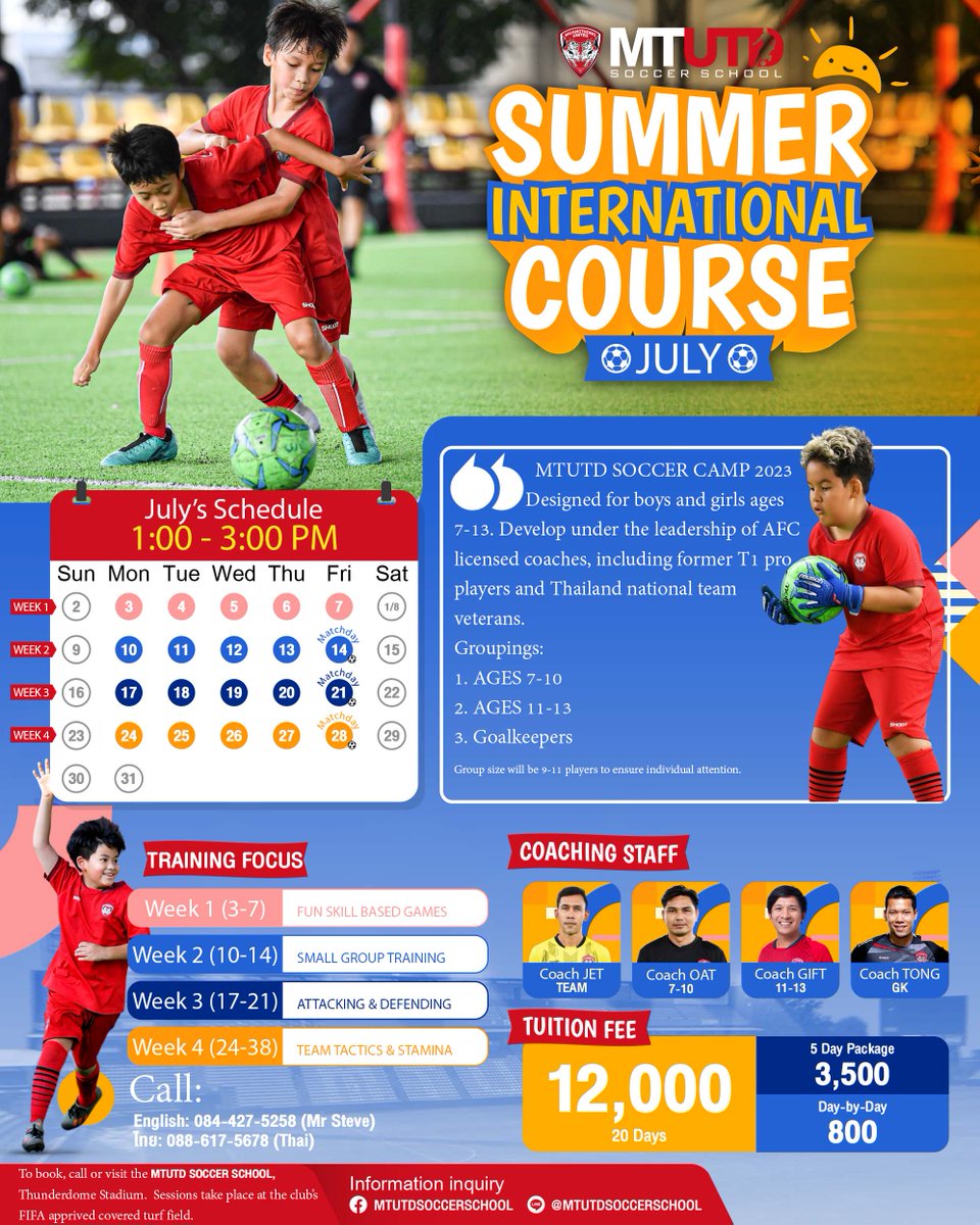 Muangthong United FC on Twitter "MTUTD SOCCER SCHOOL JULY TRAINING