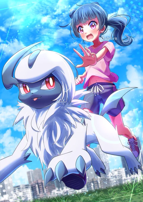 アブソルとランニング! #pokemon #lovelive