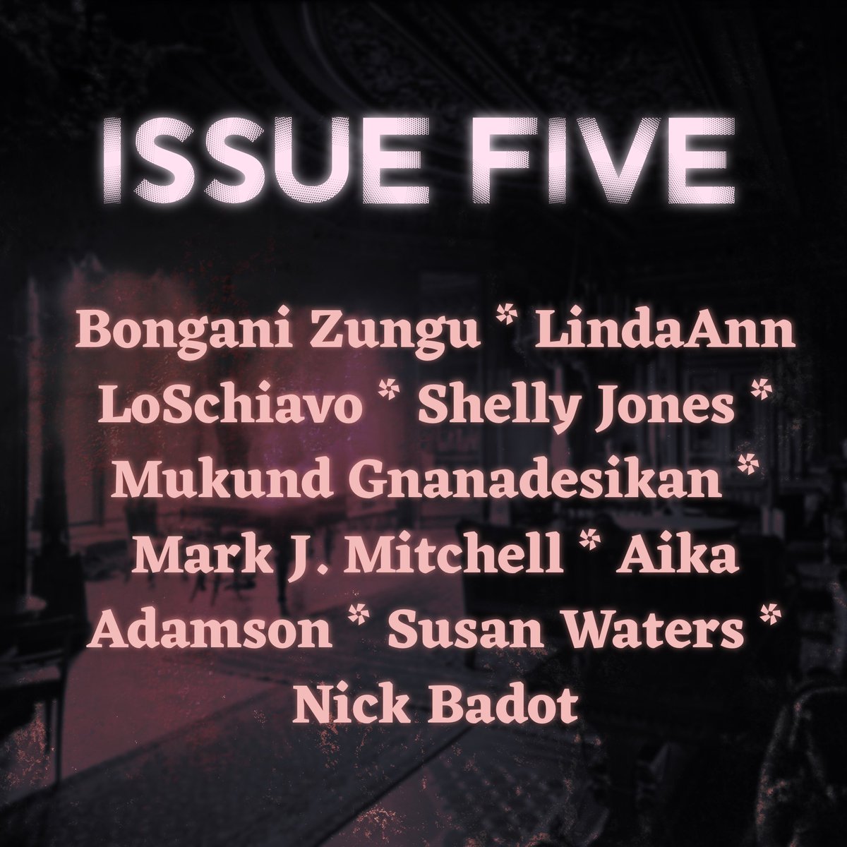 ISSUE 05 IS HERE!!! 🎆

Bongani Zungu + <a href="/Mae_Westside/">Mae_Westside ✍️ 🗽👻</a> + Shelly Jones + Mukund Gnanadesikan + <a href="/MarkJMitchellSF/">Mark J Mitchell_Writer</a> + <a href="/OkinawanAika/">🏺 antigone stan 🏺</a> + Susan Waters + Nick Badot

READ HERE: sites.google.com/view/provenanc…