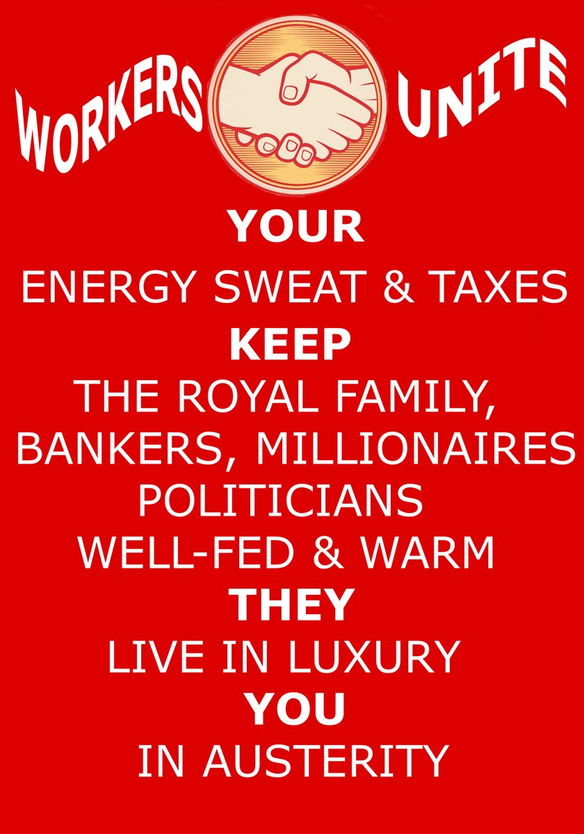 @jeremycorbyn #WorkersUnite
It is Your TAXES,
ENERGY and SWEAT,
That KEEPS 
The ROYAL FAMILY, BANKERS, MILLIONAIRES, and POLITICIANS 
WELL-FED and WARM,
They live in LUXURY,
While YOU live in AUSTERITY
UK tax burden to hit the highest level since the 60s statista.com/chart/24330/uk…