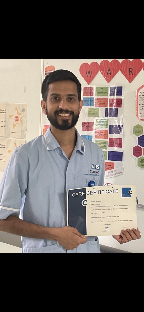 Congratulations Arun on completing your Care Certificate!  🎉🎉Thank you for all your hard work!