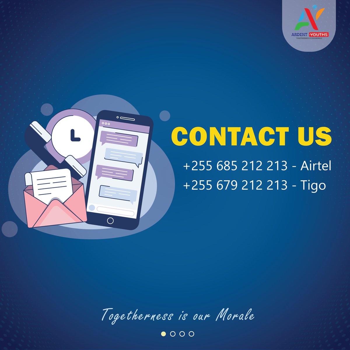 ArdentYouths's tweet photo. For More Information about Ardent Youths Organization; Reach Us through:
AirTel: +255 685 212 213
TiGo: +255 679 212 213

#ArdentYouths #AYORG #Tanzania #EastAfrica #Africa https://t.co/uX1WVMG0Hc
