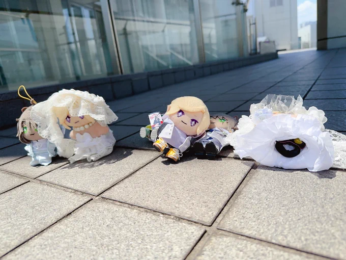 うちのぬいくん、 また転びませんでした!!!!!  (人様のぬいに支えられて)