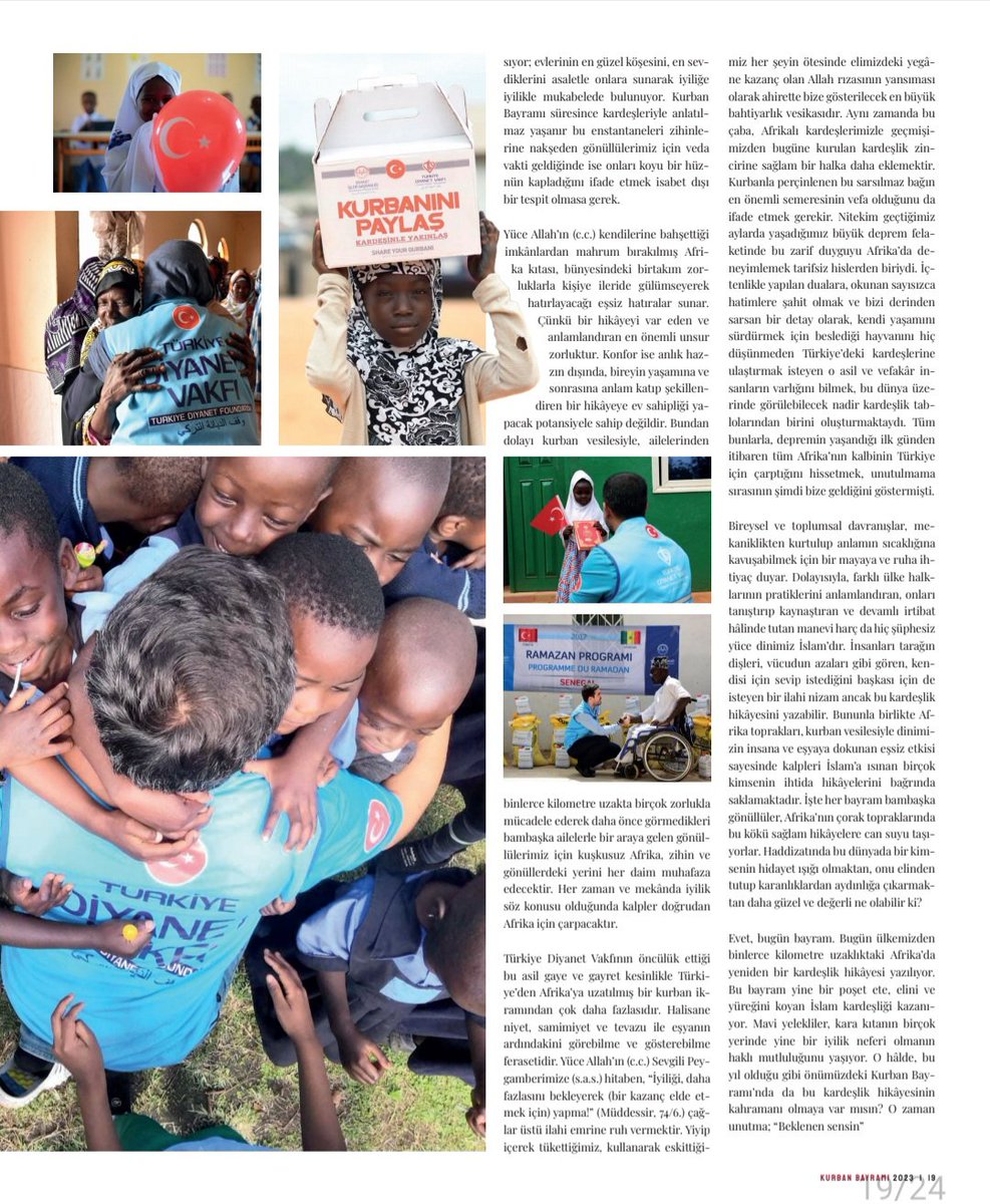 muratkalic's tweet photo. Diyanet Bayram Gazetesi'nde Afrika'daki Kurban Bayramını yazdım. Umarım beğenirsiniz. https://t.co/oG7cG67Ass