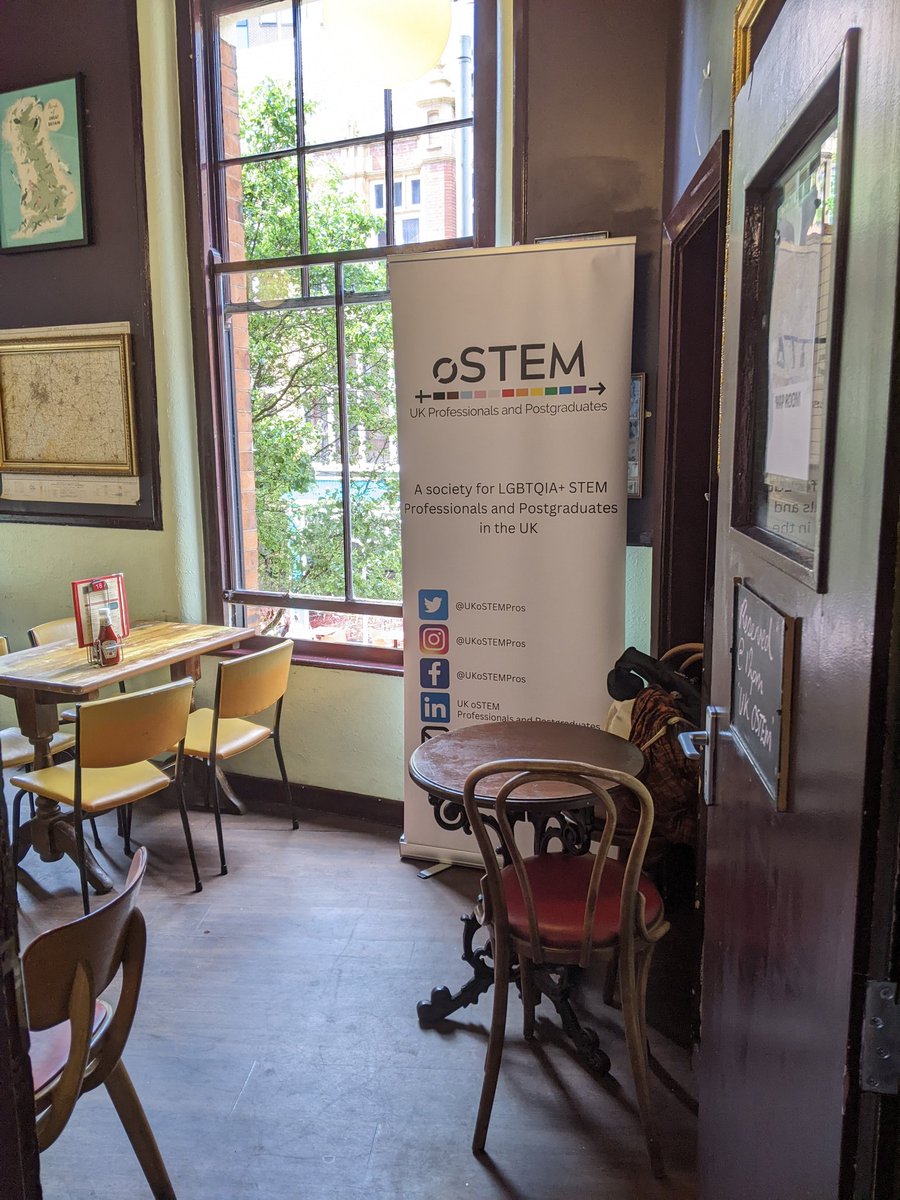 Our social + AGM begins at 12:00!

Find us upstairs at Cherry Reds in the Map Room 🏳️‍🌈

#oSTEMUK #oSTEM #LGBTQinSTEM