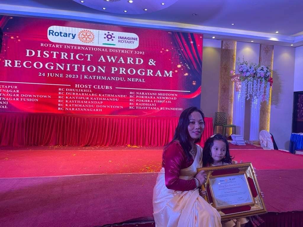 Sancharika Samuha Nepal congratulates Rupani Gm for her remarkable achievement in winning the " Rotary Journo Award 2022-23 " in the Women and Community Development category .
#RotaryJournoAward
#WomenandCommunityDevelopmentcategory
#SancharikaSamuhaNepal