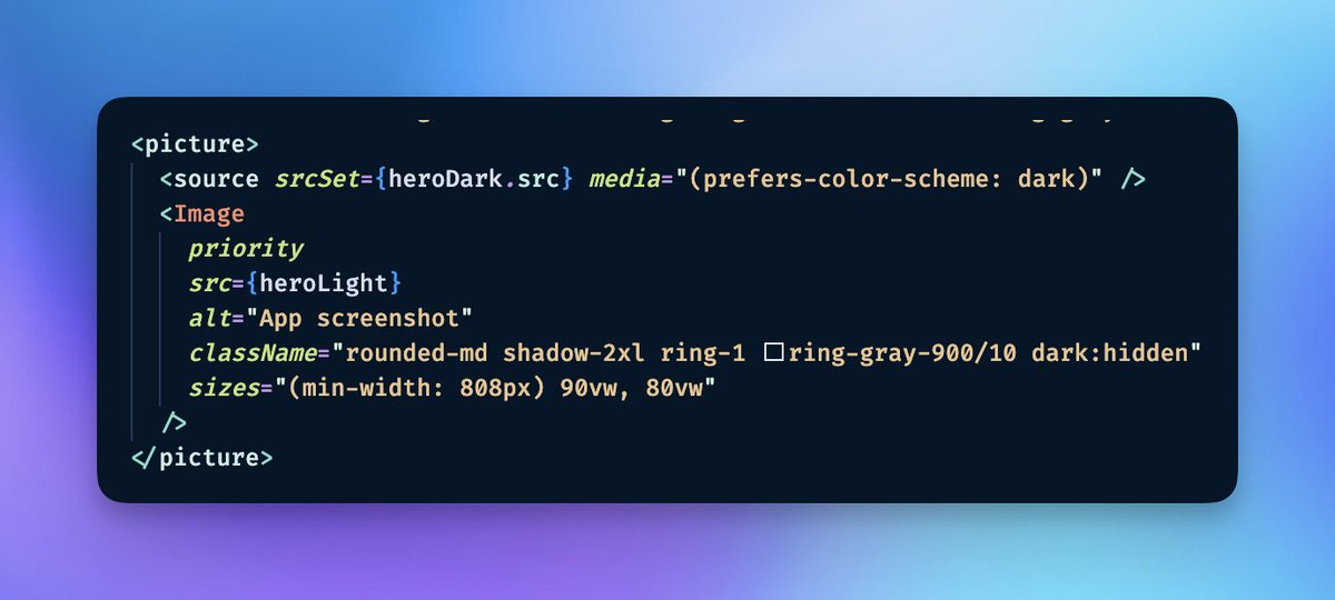 TIL a much better way of loading light / dark versions of the same image (right) with @nextjs, than the dumb way I was doing it (left)

Yes, you may laugh at me