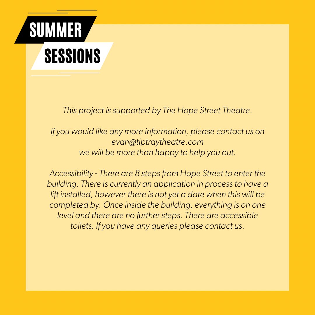 Come Create with us! Email: evan@tiptraytheatre.com to get involved! 🎭: The Hope Street Theatre