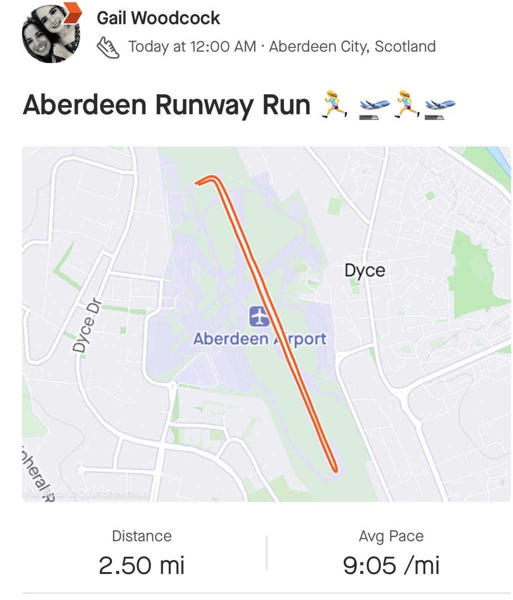What a way to spend a Saturday night! Midnight run along Aberdeen Airport runway - incredible surreal experience! With <a href="/jo_conlon/">Jo Hall</a> #aberdeenrunwayrun