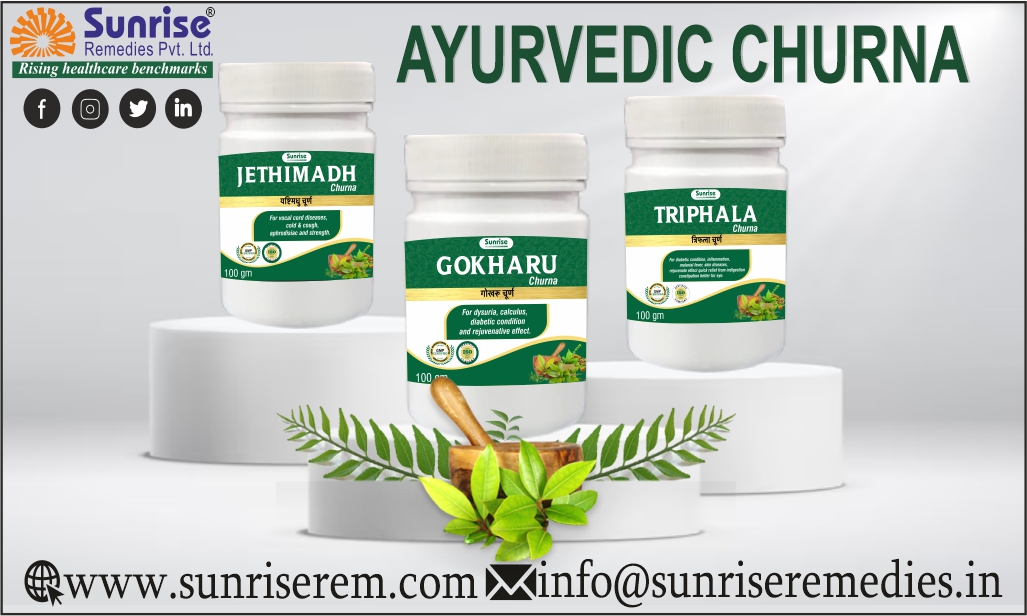 Sunrise Remedies comes with Large Range of Ayuvedic Churna which are Best in Quality and 100% Pure.

Read More: sunriserem.com/products/class…

#AyuvedicChurna #AyurvedicProducts #HerbalProducts #HairCareProducts #ThirdPartyManufacturing #ContractManufacturing #LoanLicense