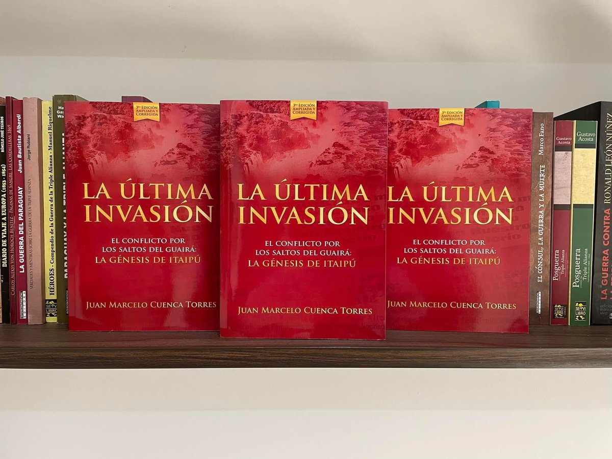 Por el día del libro paraguayo, sortearé un ejemplar de mi 1er trabajo historiográfico titulado “LA ÚLTIMA INVASIÓN” que trata el conflicto suscitado entre 🇵🇾 y 🇧🇷 por los Saltos del Guairá y que dio origen a <a href="/itaipuparaguay/">ITAIPU Binacional Py</a> 
SEGUIME, HACE RT y ya participas!