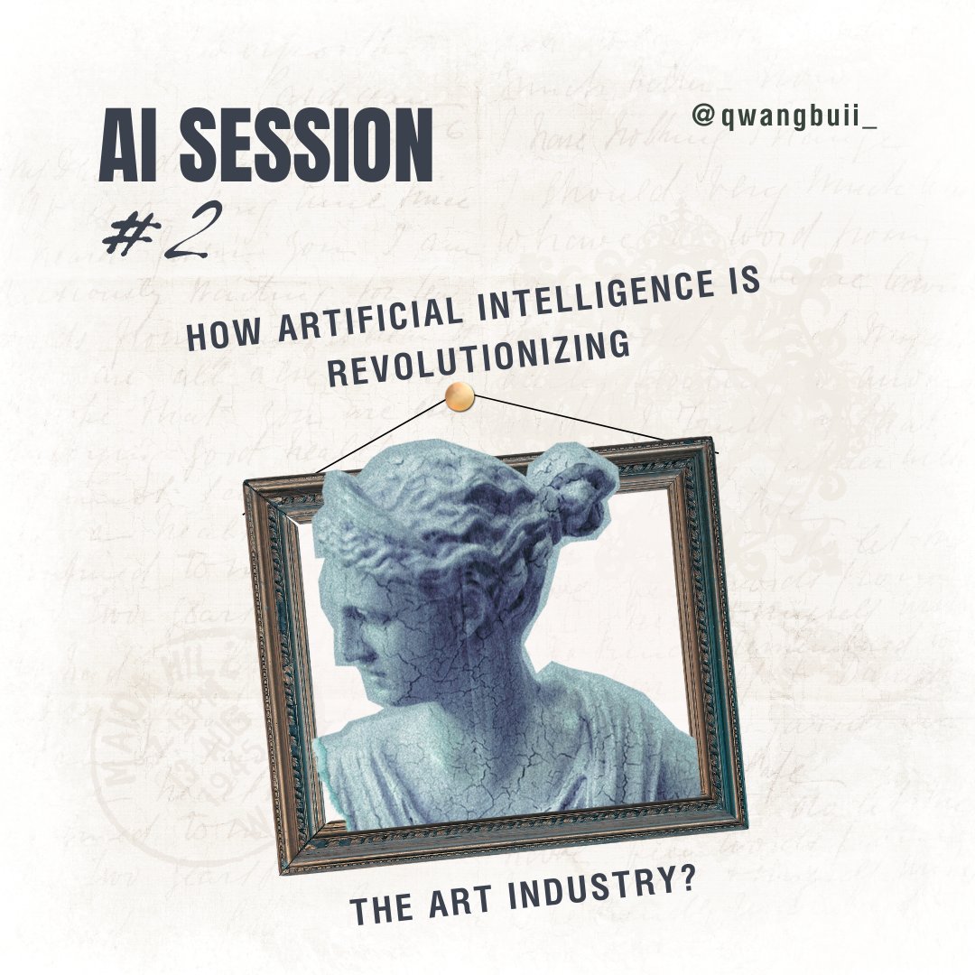 aislopper's tweet photo. [AI SESSION #2 - ART]
You might think: "AI and art seem like an unlikely pairing." But the truth is that AI has already made significant contributions to the world of art. 
Here are some examples of how AI is being used in art:

#AISession #AIinArt #ArtTech #ArtificialCreativity https://t.co/4Op4j9ZvQc