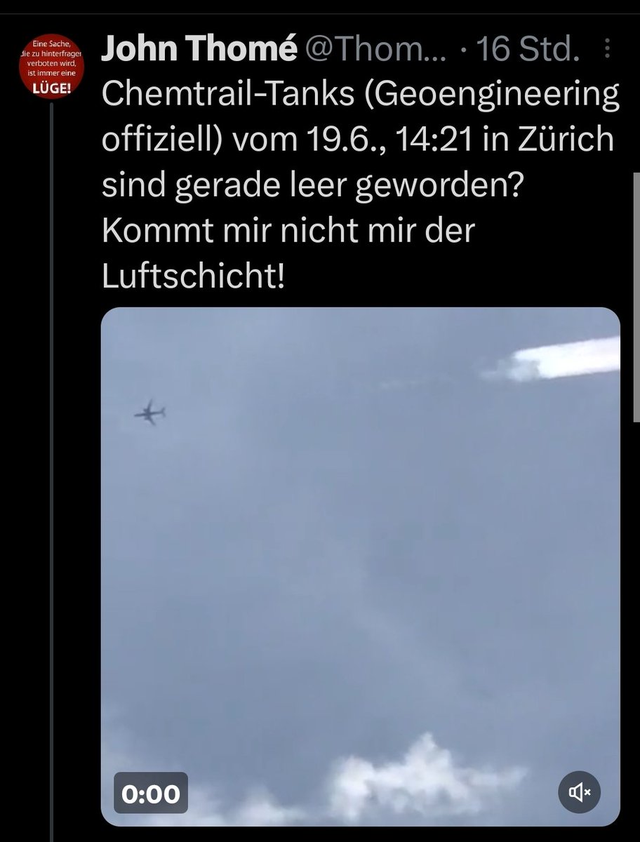 77LoM77's tweet photo. klar, die chemtrail-tanks haben es darauf abgesehen, dich persönlich zu treffen. sie haben eine ausgeklügelte steuertechnologie, die deine genaue position erfasst und die luft direkt auf dich ablässt. oder ist es der #code274, wer weiß? https://t.co/Humn4swAmj