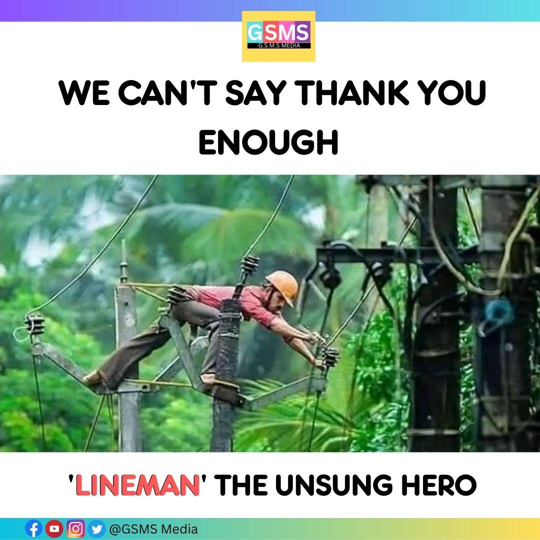 Lineman the unsung hero. #LineMan #UnsungHero #onduty