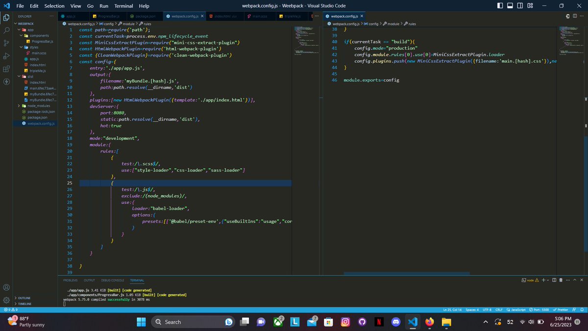 #Day25 of #60DaysOfLearningWithLeapfrog     
-Learned how to use React in VS CODE
-Add Different Loaders in webpack
-Optimizing Code for 'Production' from 'Development'
-Extract CSS in it's own file
-Hash/Cache Bust

#LSPPD25 #LSPPLearningD25 #LearningWithLeapfrog
@lftechnology