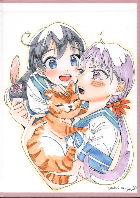 ネコチャンうしぼの色紙できました～～～